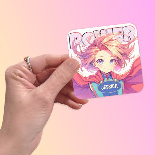 Adesivo Quadrado Anime Bonito