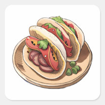 Anime Style Watercolor Clip Art Mexicano Taco