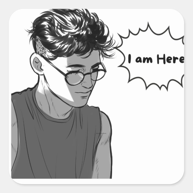 Adesivo Quadrado Anime Vibes: Expresse-se com Stickers (Frente)