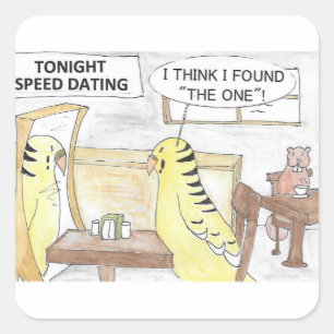 Adesivo Quadrado Aniversário, a maneira do parakeet