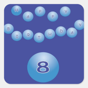 Adesivo Quadrado Aniversário Azul para Meninos 8