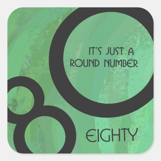 Adesivo Quadrado Aniversário da 80 da Década Verde (Frente)