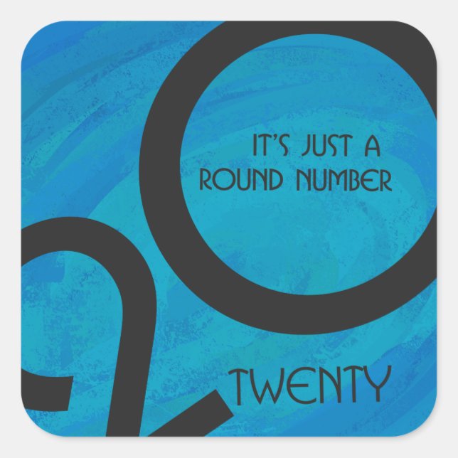 Adesivo Quadrado Aniversário da Década Azul (Frente)