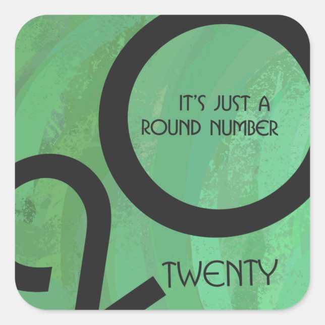 Adesivo Quadrado Aniversário da Década Verde (Frente)