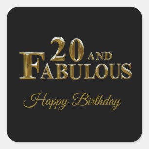 Adesivo Quadrado Aniversário de 20 anos