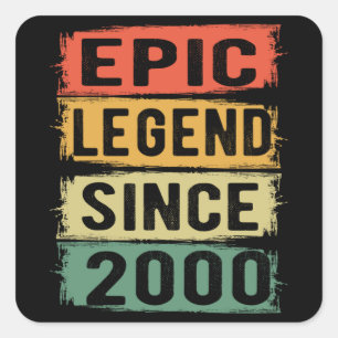 Adesivo Quadrado aniversário de 21 anos De Legenda Epic 21 Anos De