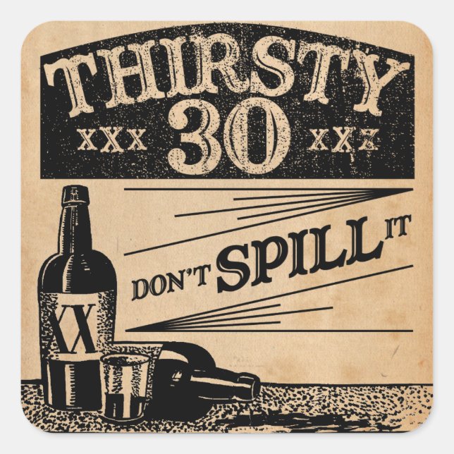 Adesivo Quadrado aniversário de 30 anos (Frente)