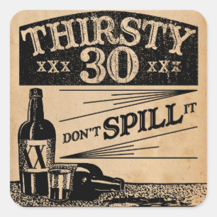 Adesivo Quadrado aniversário de 30 anos