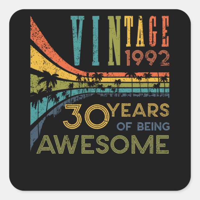 Adesivo Quadrado aniversário de 30 anos de aniversário de 30 anos V (Frente)