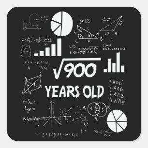 Adesivo Quadrado aniversário de 30 anos de Presente para Professore