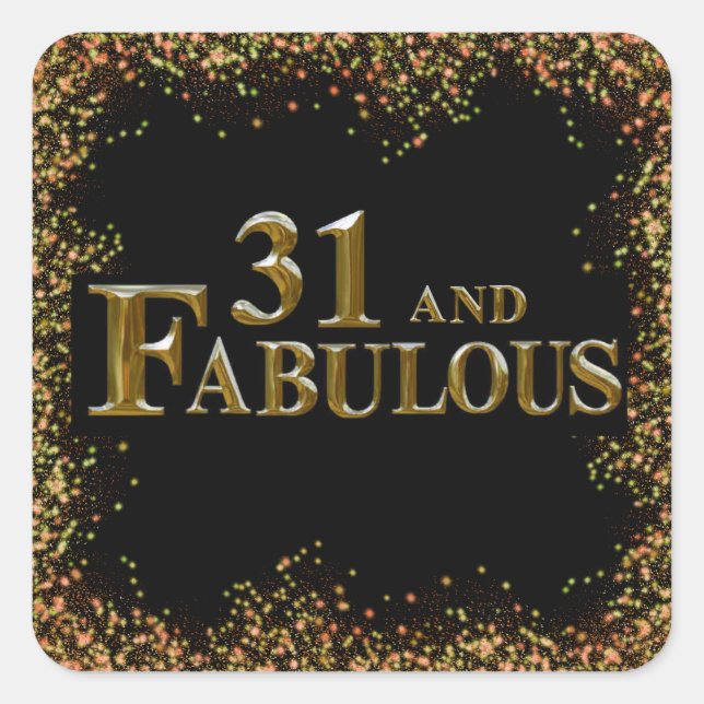 Adesivo Quadrado Aniversário de 31 anos (Frente)