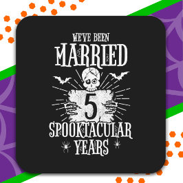 Adesivo Quadrado Aniversário de 5 anos de casamento Halloween Spook