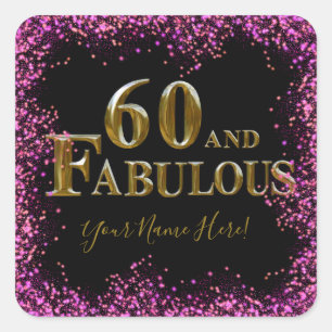 Adesivo Quadrado Aniversário de 60 anos