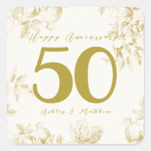 Aniversário de casamento dourado vintage com scrip