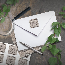 Adesivo Quadrado Aniversário de Cobra de Impressão Animal