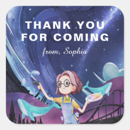 Adesivo Quadrado Aniversário de jogos da Virtual - Obrigado