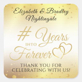 Adesivo Quadrado Aniversário de Ouro ANOS PARA A ETERNIDADE Obrigad