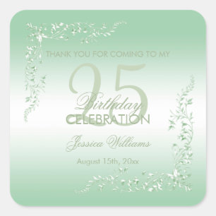 Adesivo Quadrado Aniversário do Elegante Emerald Decoration 25