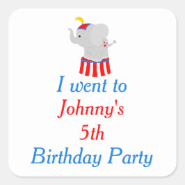 Adesivo Quadrado Aniversário do Grande Circo Carnaval 'Eu fui para'