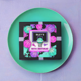 Adesivo Quadrado Aniversário do Neon Basball Sneakers e Paint Splat