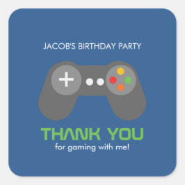 Adesivo Quadrado Aniversário do Tema da Noite do Jogo