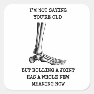 Adesivo Quadrado Aniversário Engraçado Marido Parceiro Envelhecendo