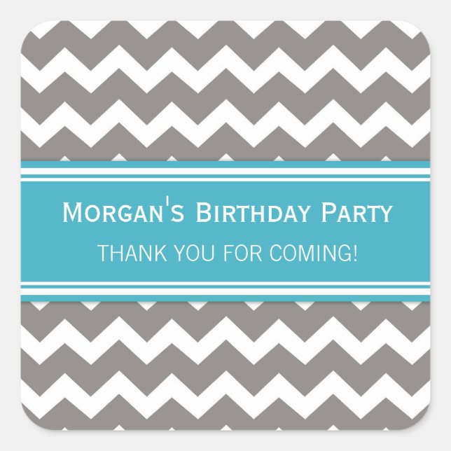 Adesivo Quadrado Aniversário Obrigado Nome Personalizado Fala Fatur (Frente)