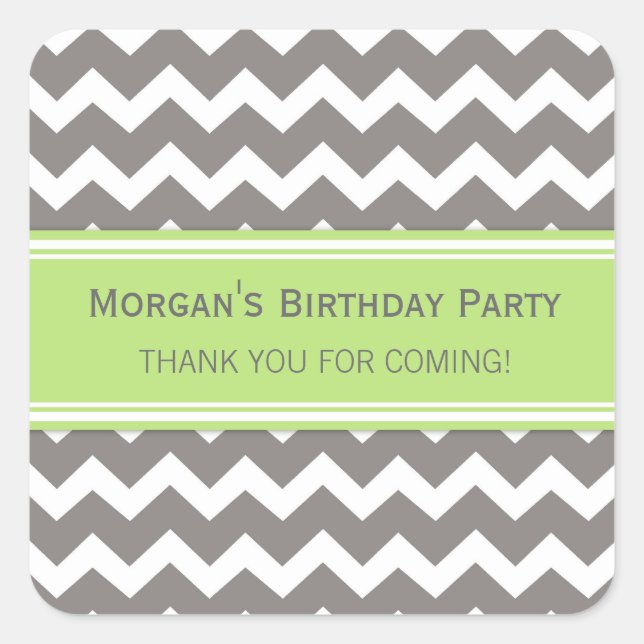 Adesivo Quadrado Aniversário Obrigado Nome Personalizado Limão de M (Frente)