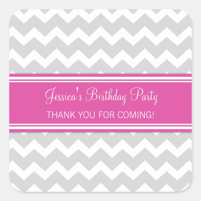 Adesivo Quadrado Aniversário Obrigado Nome Personalizado Marcas De  (Frente)