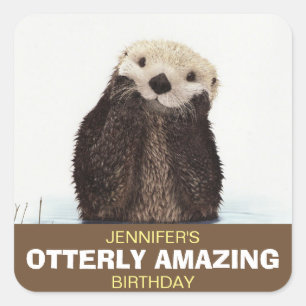 Adesivo Quadrado Aniversário surpreendente de Otterly da imagem