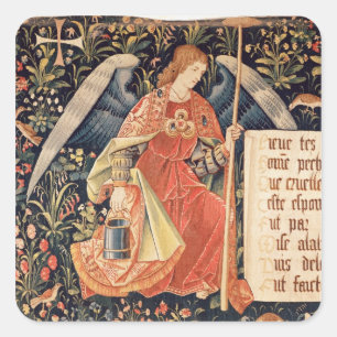 Adesivo Quadrado Anjo com uma esponja unida a uma haste