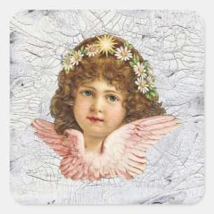Adesivo Quadrado Anjo Crackled
