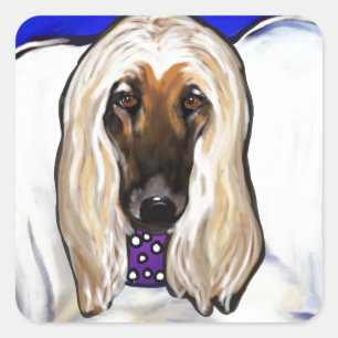 Adesivo Quadrado Anjo do Afghan Hound