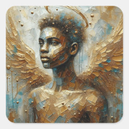 Adesivo Quadrado Anjo Fiel - Coleção de Arte da Série Angel