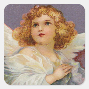 Adesivo Quadrado Anjo Praying do vintage