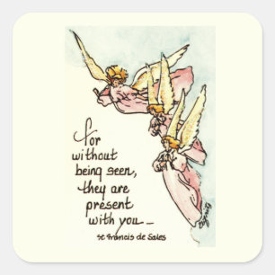 Adesivo Quadrado Anjos das nuvens dizendo conforto para você