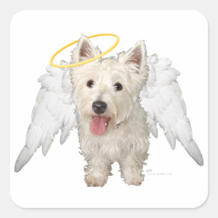 Adesivo Quadrado Anjos Guardiões Westie