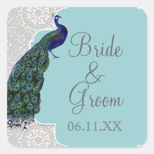 Adesivo Quadrado AnnaLiese Peacock Damask - Cinza Azul Corresponden