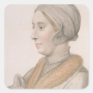 Adesivo Quadrado Anne Boleyn (1507-36) gravada por Francesco Bartol