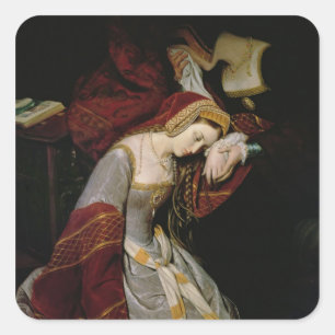 Adesivo Quadrado Anne Boleyn na Torre, detalhes, 1835