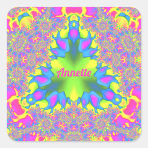 Adesivo Quadrado ANNETTE ~ Tons Amarelo, Verde, Rosa, Azul ~