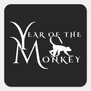 Adesivo Quadrado Ano do macaco