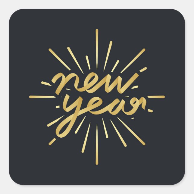 Adesivo Quadrado Ano Novo (Frente)