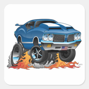 Adesivo Quadrado Anos setenta Clássicos Caricatura Muscle