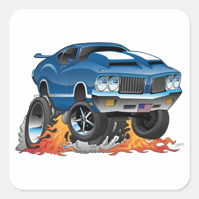 Adesivo Quadrado Anos setenta Clássicos do Cartoon Muscular America (Frente)