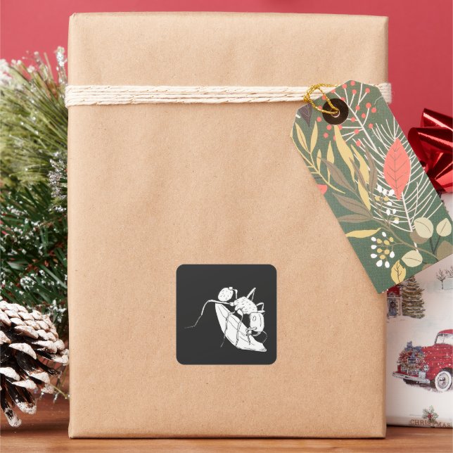 Adesivo Quadrado Ant 🐜 Com Um Pod De Sementes (Feriado)