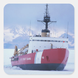 Adesivo Quadrado Antártica, Ilha de Ross, Estação McMurdo, USCG