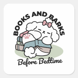 Adesivo Quadrado Antes da hora de dormir com o meu pai - livro e cã