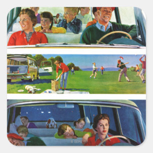 Adesivo Quadrado Antes, Durante e Após o Picnic