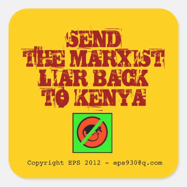 Adesivo Quadrado Anti Obama (Frente)